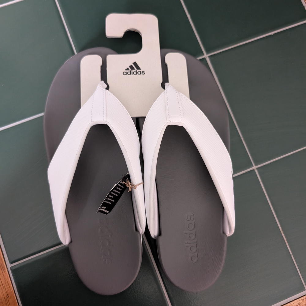 Adidas Adilette Comfort Slides in White